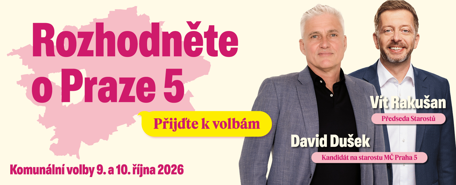 Rozhodněte o Praze 5 — volební vizuál Starostů Praha 5